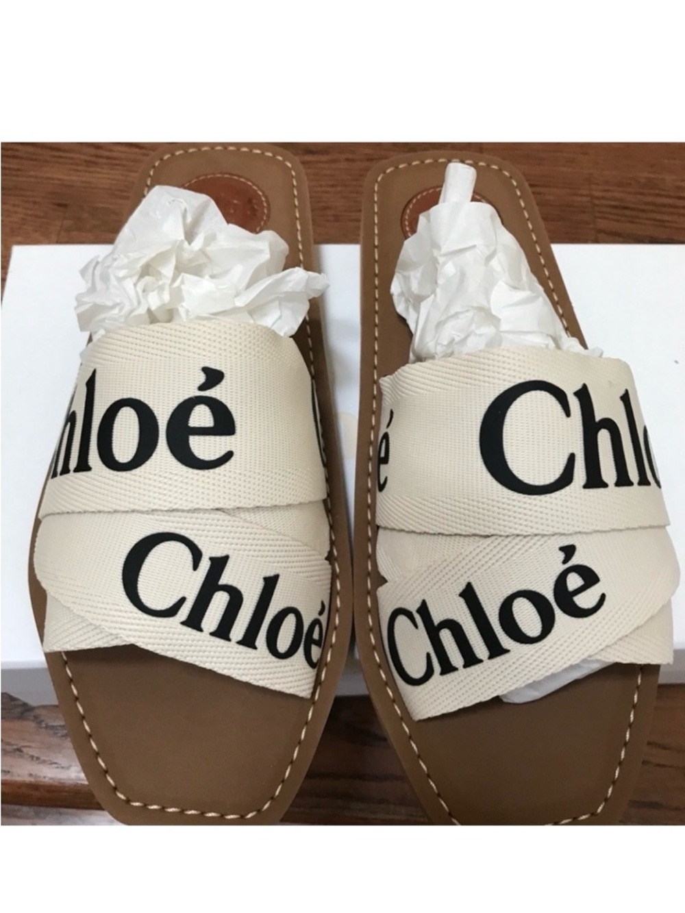 Chloe Woody Logo Slide Sandals - Women's